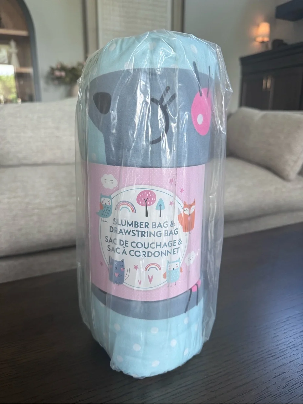 BRAND NEW Children's Cute Animal Sleeping Bag - Reversible Pink & Light Blue